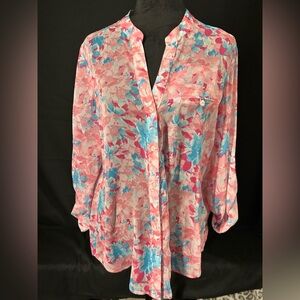 Kut From The Kloth Floral Long Sleeve Blouse Size M